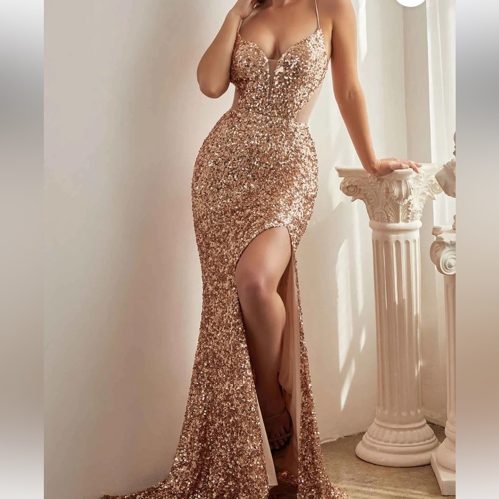Gold evening gown